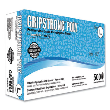 GripStrong® Poly Foodservice Grade Polyethylene Gloves, Clear, Large, Polyethylene, 500-box, 20 Boxes-carton freeshipping - TVN Wholesale